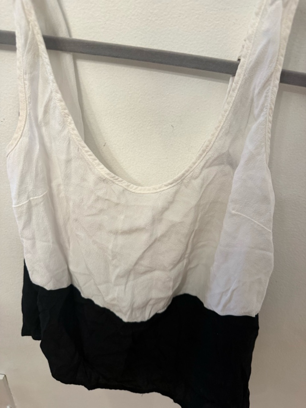 Women's Two-Tone White and Black Tank Top